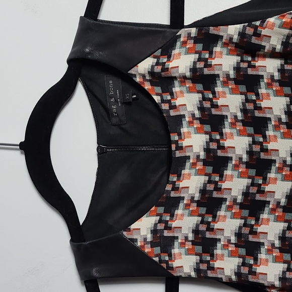 RAG & BONE Clemence Lamb Leather And Silk Shoulder Tank Top Size XSmall - Picture 8 of 16